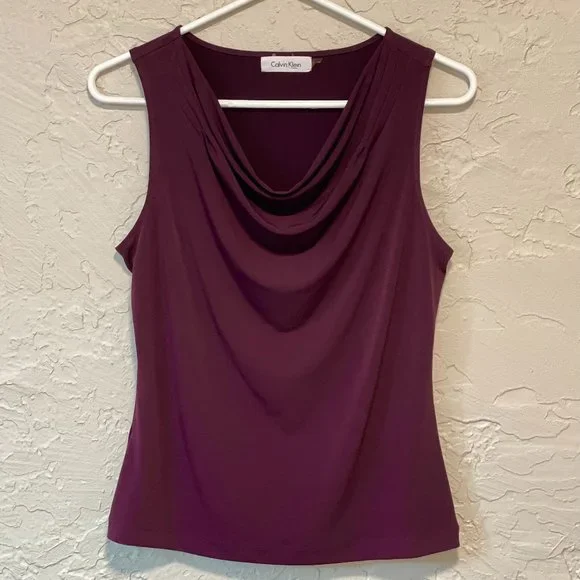 Calvin Klein Cowl Neck Sleeveless Women's Blouse, Size PS - Picture 1 of 7